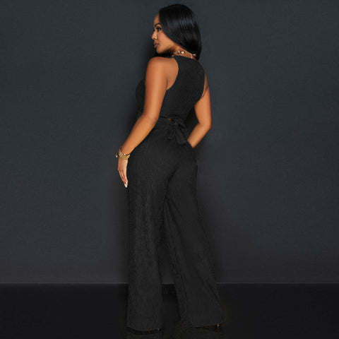 Short Lace Up Wide Leg Pants Sexy Two Piece Suit - Her Casuals