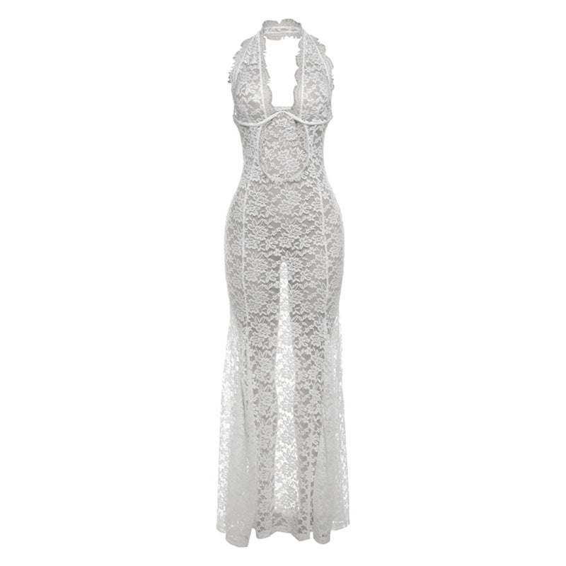 Elegant Lace Cutout Maxi Dress - Her Casuals