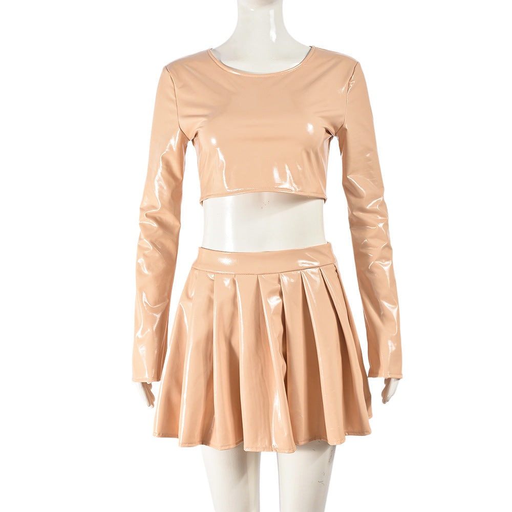 Pleated Skirt Two Piece Set - Her Casuals