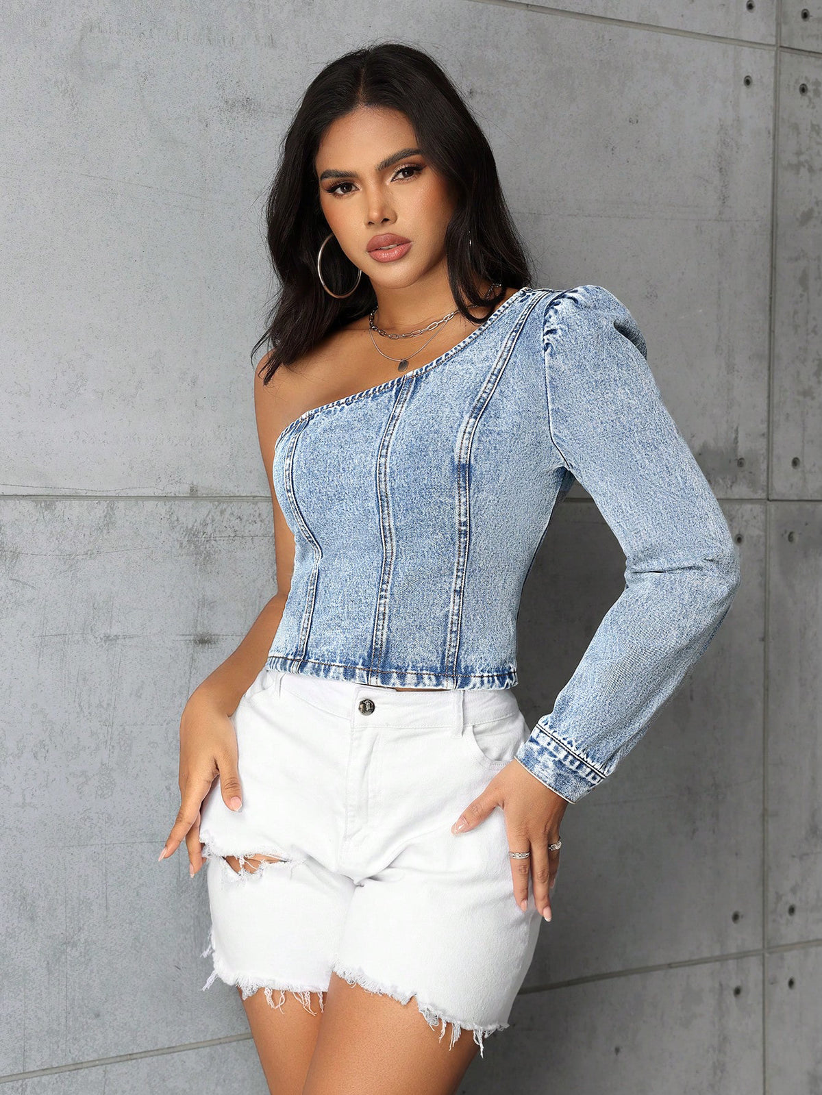 Women Slim Denim Top - Her Casuals