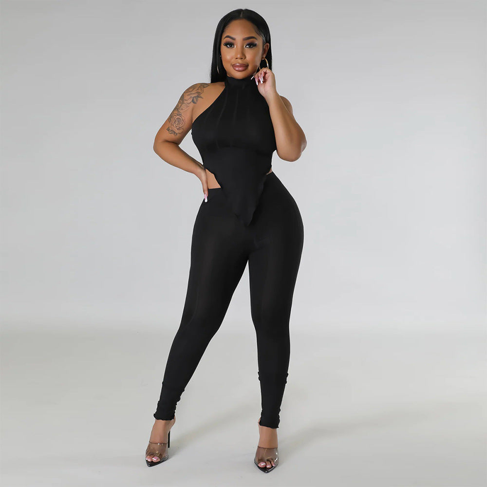 Summer Halter Top Slim Fit Trousers Casual Two Piece Suit - Her Casuals