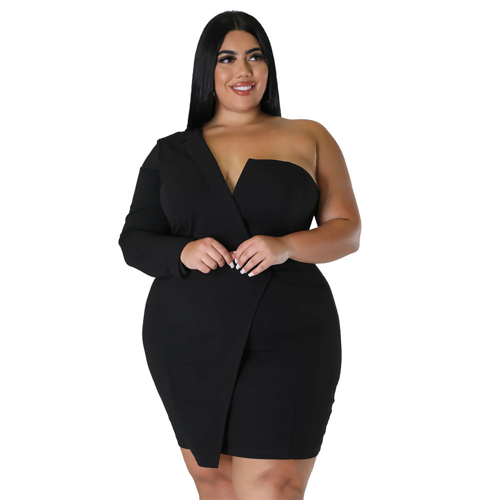 Sexy Slim Fit Sheath Dress Off Shoulder Long Sleeve Dress - Her Casuals