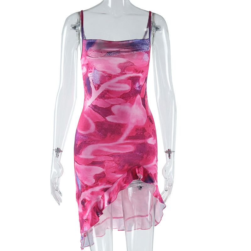 Sexy Sling Dress Digital Printing Sleeveless Dress - Her Casuals