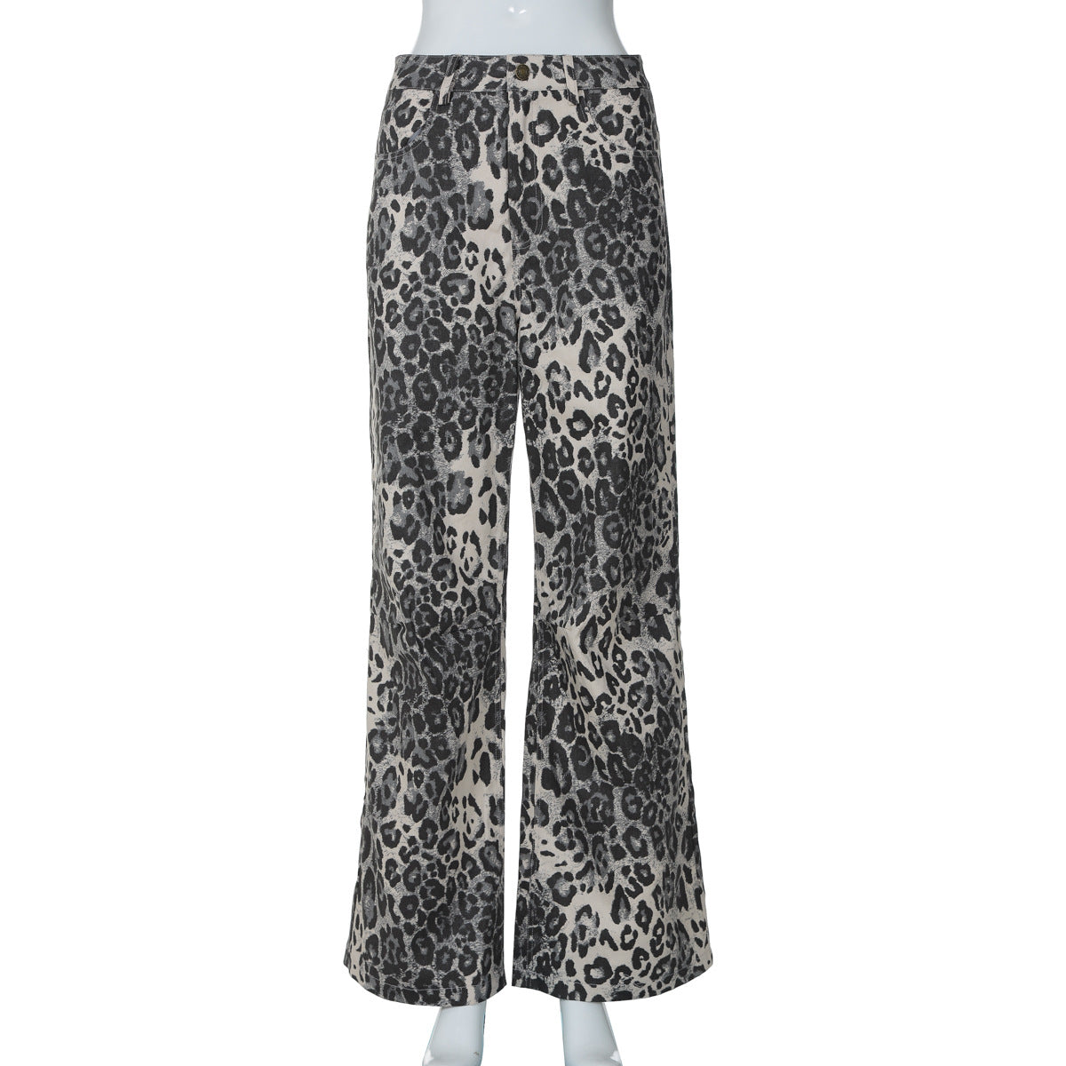 Leopard Print Retro Low Waist Slightly Pull Straight Leg Pants - Her Casuals