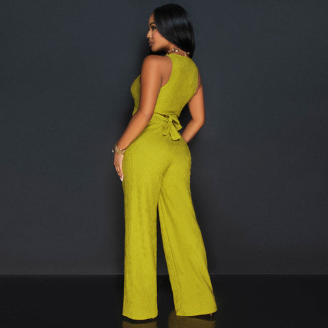 Short Lace Up Wide Leg Pants Sexy Two Piece Suit - Her Casuals