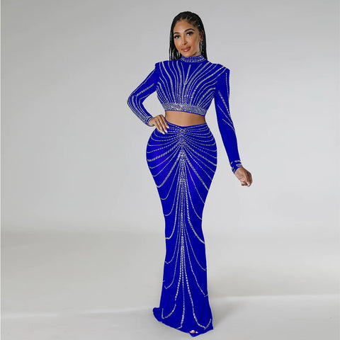 See through Rhinestone Evening Dress - Her Casuals