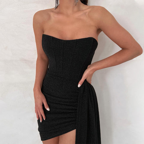 Tied Sexy Bandeau Short Sheath Dress - Her Casuals