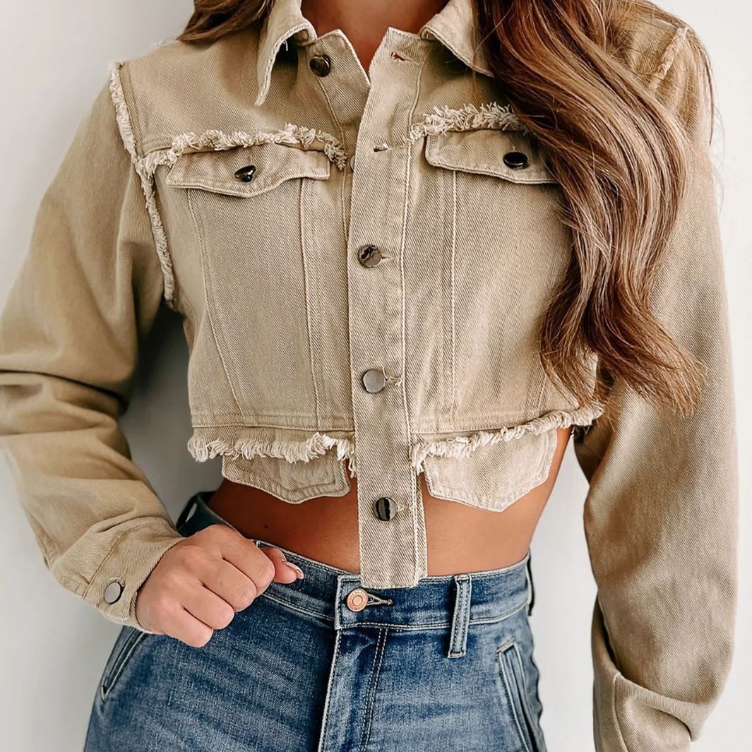 High Waist Denim Jacket - Her Casuals